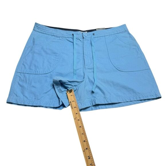 St John’s Bay Cotton Denim Shorts Flap Back Pockets Island Blue Sz 16 NWT - Picture 8 of 12